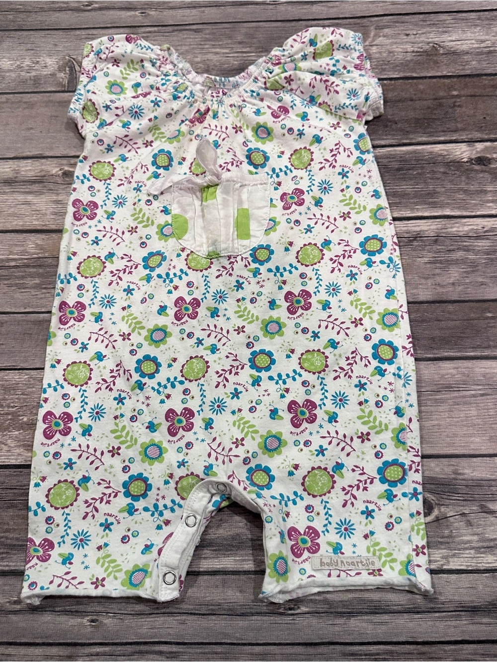 Naartjie baby floral bird romper